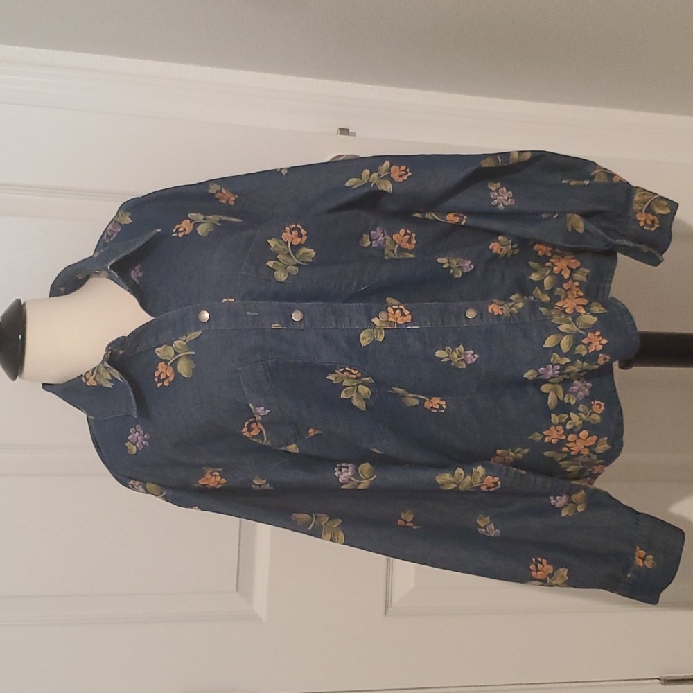 Floral denim long sleeves